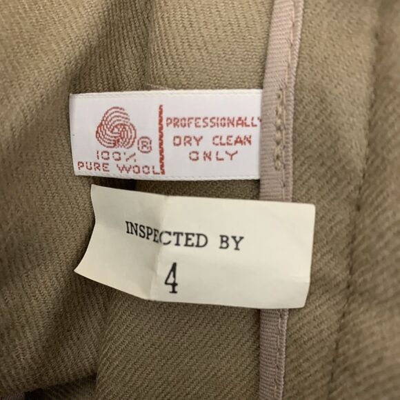 Kreeger & Sons 100% Pure Wool Dress Pants Women’s Size 26W X 36 Inseam Tan Pleat - Picture 7 of 7
